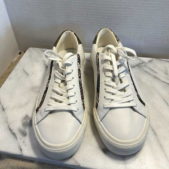 Madewell Unisex Size M6.5M W8M Sidewalk White Leather Snake Low Top Sneakers new - Picture 1 of 13